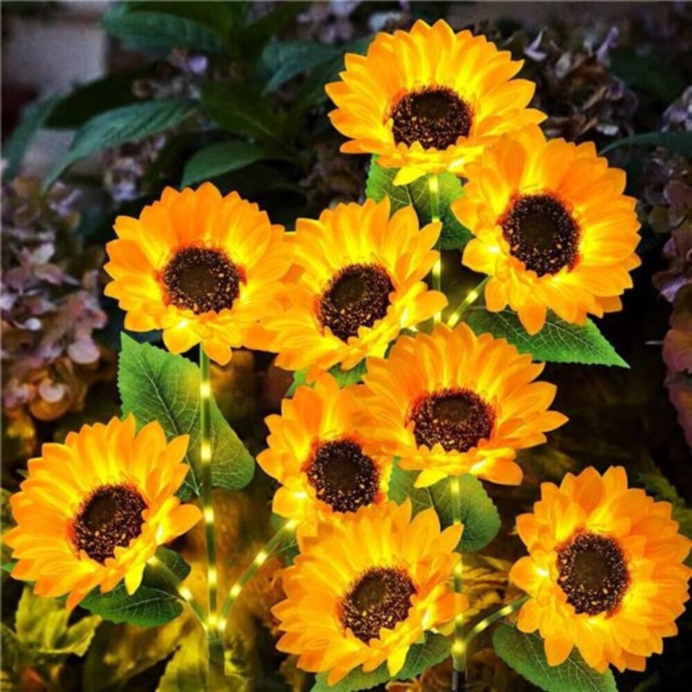 Solar Garden Lights Outdoor 3 Pack Sunflower Waterproof Solar Yard Patio Decor